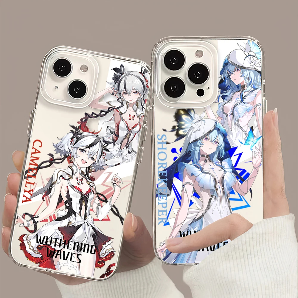 Wuthering Wave Camellya Shorekeeper Xiangliyao เคสโทรศัพท์สําหรับ iPhone 11 13 16 15 14 12 Pro Max Plus Clear Soft Shell