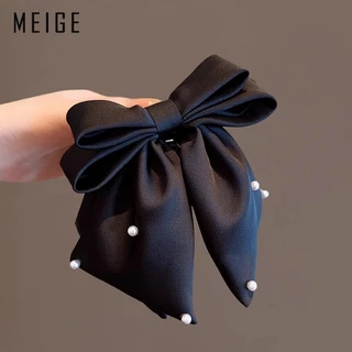 T Classy Bow คลิปหญิงซาตินริบบิ้น High-End หางม้า Shark คลิป Hairpin อุปกรณ์เสริมผม