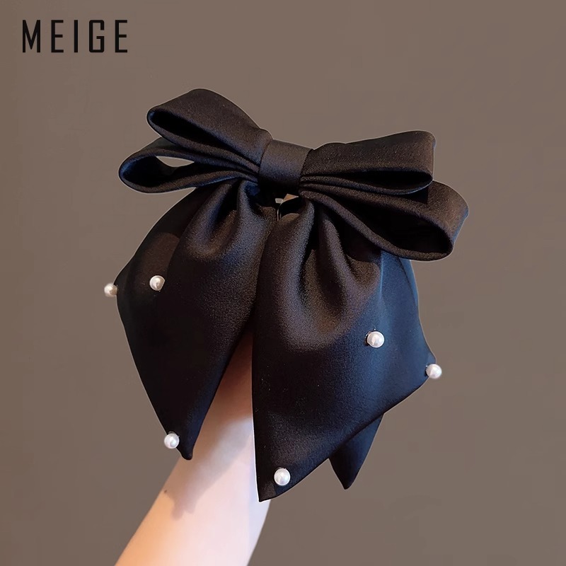 T Classy Bow คลิปหญิงซาตินริบบิ้น High-End หางม้า Shark คลิป Hairpin อุปกรณ์เสริมผม - รูปที่ 2