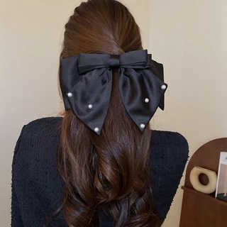 T Classy Bow คลิปหญิงซาตินริบบิ้น High-End หางม้า Shark คลิป Hairpin อุปกรณ์เสริมผม