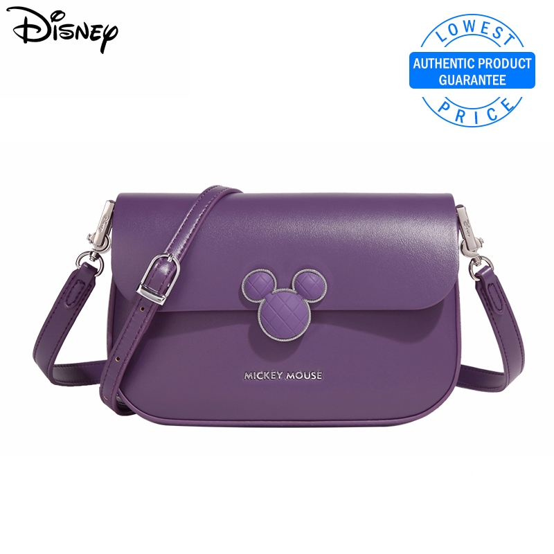 Disney ของแท้ Mickey Co-Branded Series Charm แฟชั่นอินเทรนด์กระเป๋าสะพายสุภาพสตรี Niche กระเป๋า Messenger ความจุขนาดใหญ่ทั้งหมด