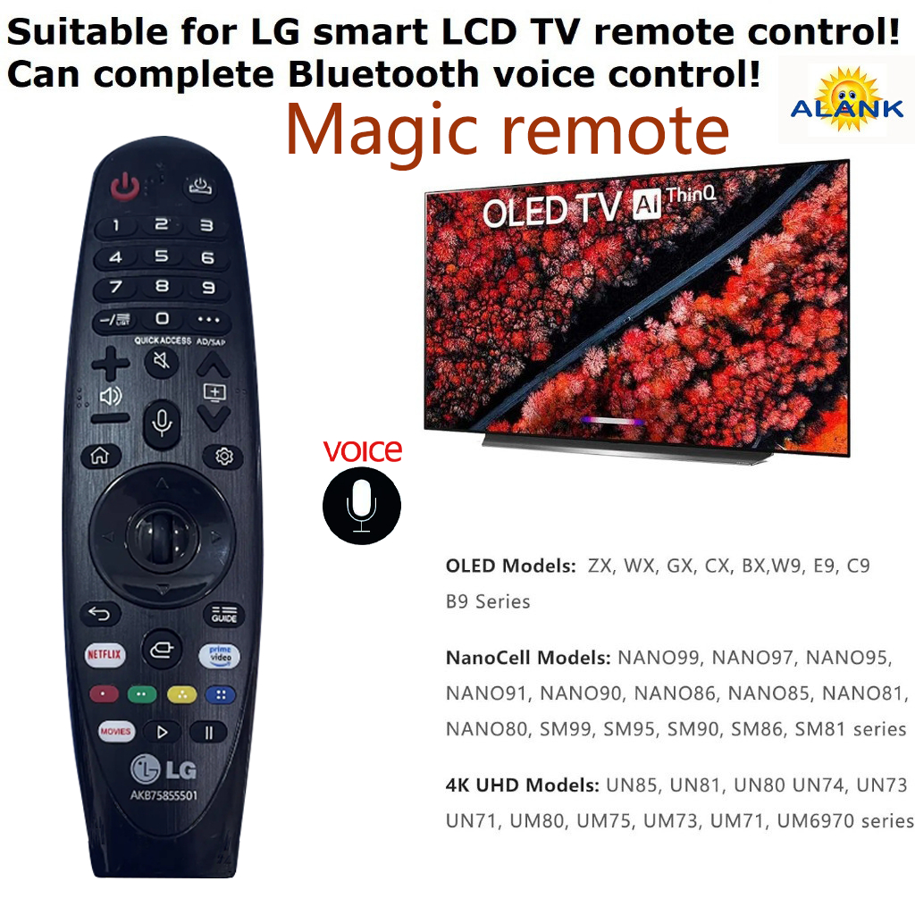 Magic remote รีโมททีวี LG Smart TV รีโมท สั่งงานด้วยเสียง เมาส์ AN-MR20GA AKB75855501 FOR 2017-2020