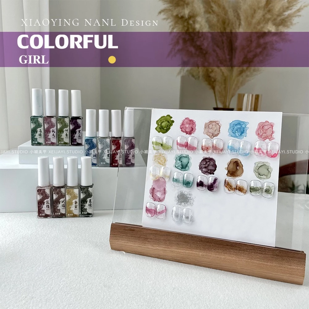15สี บรรจุแบบแบ่งขวด น้ำยาทำลายหินอ่อน สีทาเล็บ วาดภาพ Diy ทำลายอาร์ต สีทาเล็บ ใช้เพ้นท์ได้ง่ายและสะดวก สีสวยสดโทนพาสเทล