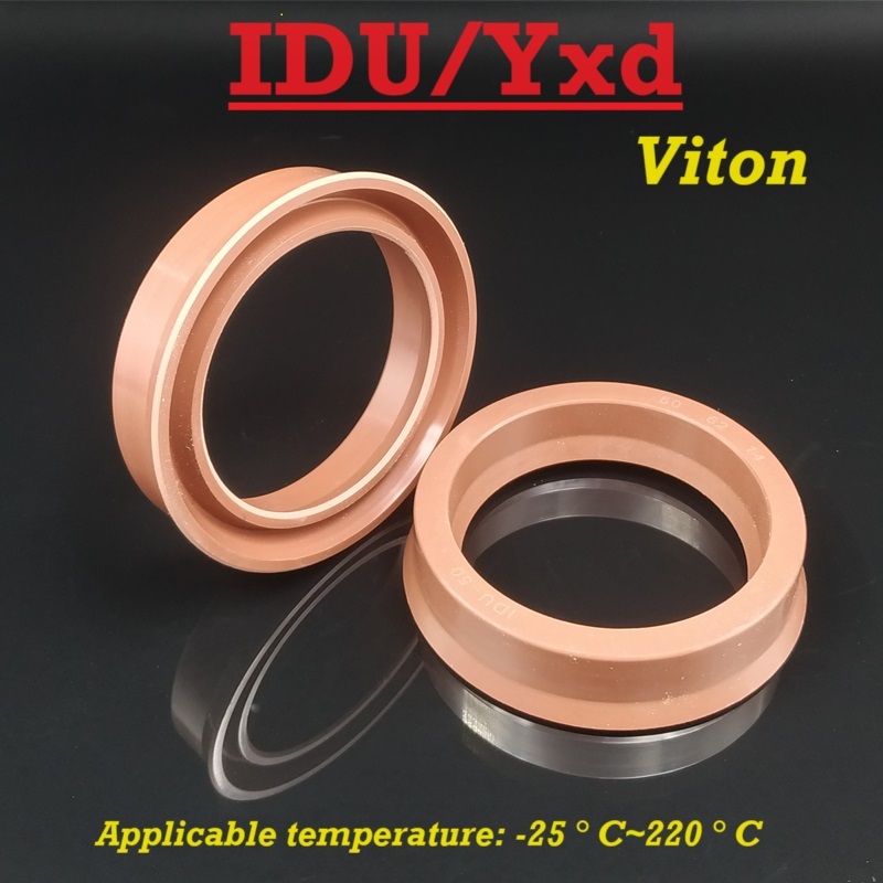Viton IDU YXD สีน้ําตาล FKM กระบอก Grooved U Lip ลูกสูบ Rod Shaft ซีลน้ํามัน O แหวนปะเก็นอุณหภูมิสูงกรดด่างความต้านทาน THK 8/10/14/18 มม.