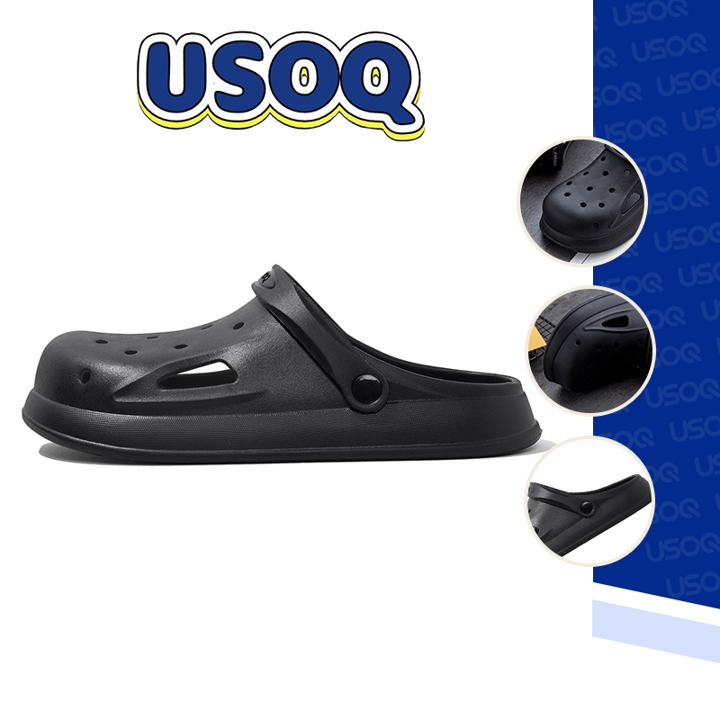 Usoq Crocs รองเท้าแตะสุภาพสตรีและผู้ชายขนาด 36 ถึง 45 ฟรี Jibbitz Croc อุปกรณ์เสริม