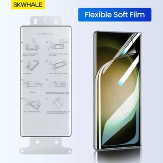 BKWHALE ฟิล์มป้องกันหน้าจอโค้ง สำหรับ Samsung Galaxy S24 Ultra S23 Ultra S22/S21/S20/Note20 Ultra HD ฟิล์มนุ่มใส