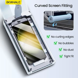 BKWHALE ฟิล์มป้องกันหน้าจอโค้ง สำหรับ Samsung Galaxy S24 Ultra S23 Ultra S22/S21/S20/Note20 Ultra HD ฟิล์มนุ่มใส