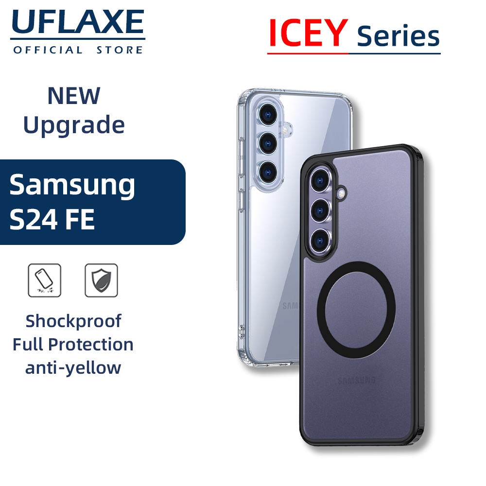 UFLAXE ICEY เคสแม่เหล็กสำหรับ Samsung Galaxy S24 FE - เคสโทรศัพท์ใสผิวด้าน เคสแข็งกันกระแทก