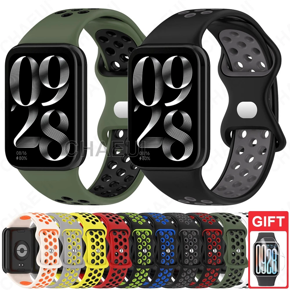 สร้อยข้อมือสายรัดซิลิโคนคู่สีสายนาฬิกาข้อมืออุปกรณ์เสริมสําหรับ Xiaomi Smart Band 10 9 8 Pro / Redmi Watch 4 5 6
