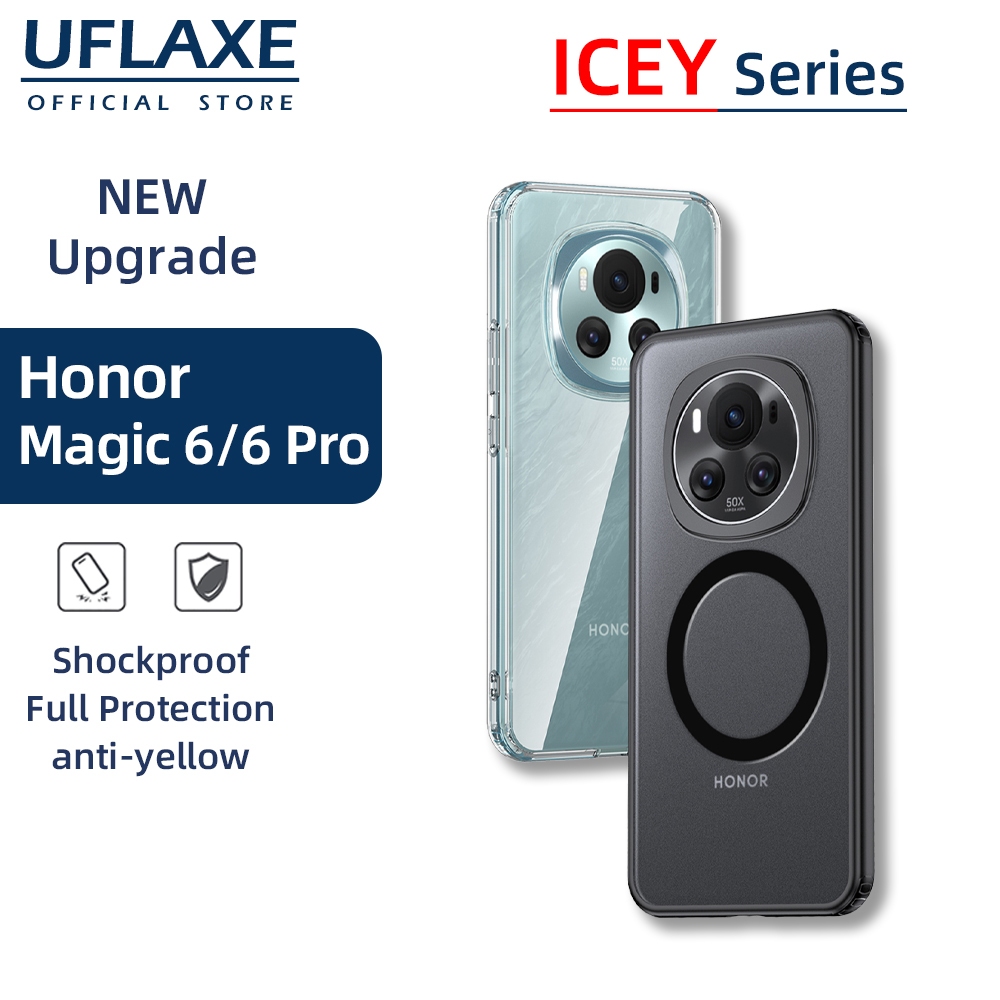 UFLAXE ICEY เคสแม่เหล็กสำหรับ Honor Magic 6 Pro / Honor Magic 6 - เคสโทรศัพท์ใสผิวด้าน เคสแข็งกันกระแทก