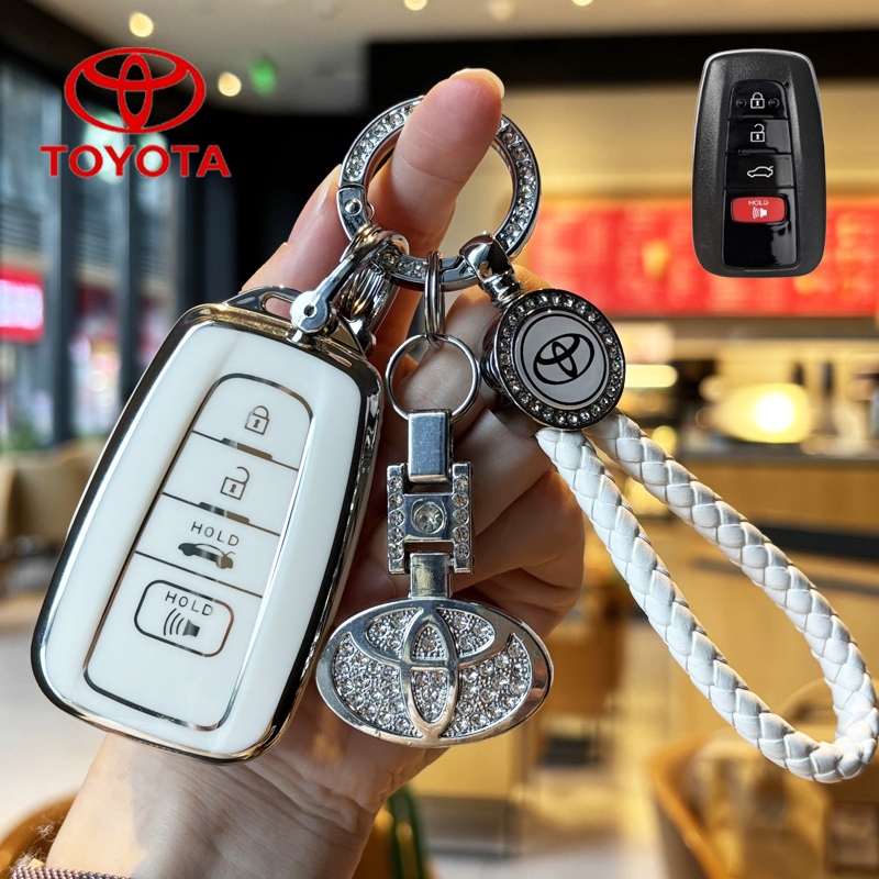 รีโมทสมาร์ทรถ Key Chain แหวนฝาครอบกรณี Shell ใช้งานร่วมกับ Toyota camry 2020-2023/altis 2019-2023/corolla cross 2020-2022/cross/C-HR