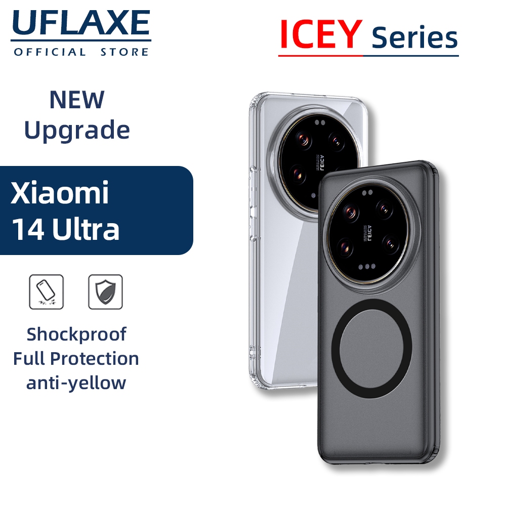 UFLAXE ICEY เคสแม่เหล็กสำหรับ Xiaomi 14 Ultra - เคสโทรศัพท์ใสผิวด้าน เคสแข็งกันกระแทก