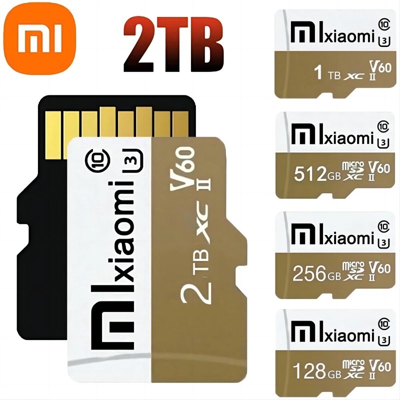 100% Original Xiaomi Micro SDXC Class10 V60 การ์ด TF การ์ด 1TB 2TB การ์ดหน่วยความจําการ์ด TF SD การ์ด Micro SD พร้อมอะแดปเตอร์