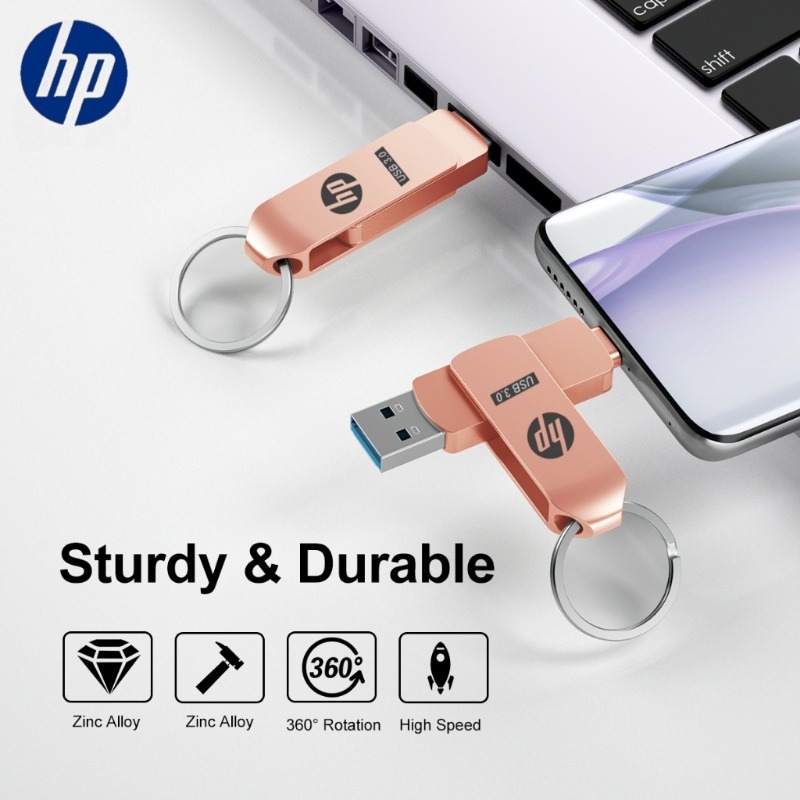 2tb HP typec 2 in 1 โทรศัพท์มือถือ u Disk คุณภาพสูง Dual Drive Flash Memory USB ความเร็วสูง Memory S