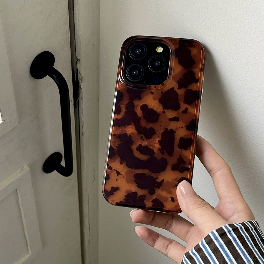 สําหรับiphone case 16 Pro Max 15 Pro Max 14 Pro Max 13 Pro Maxเคสโทรศัพท์Tortouiseshell Deep amber