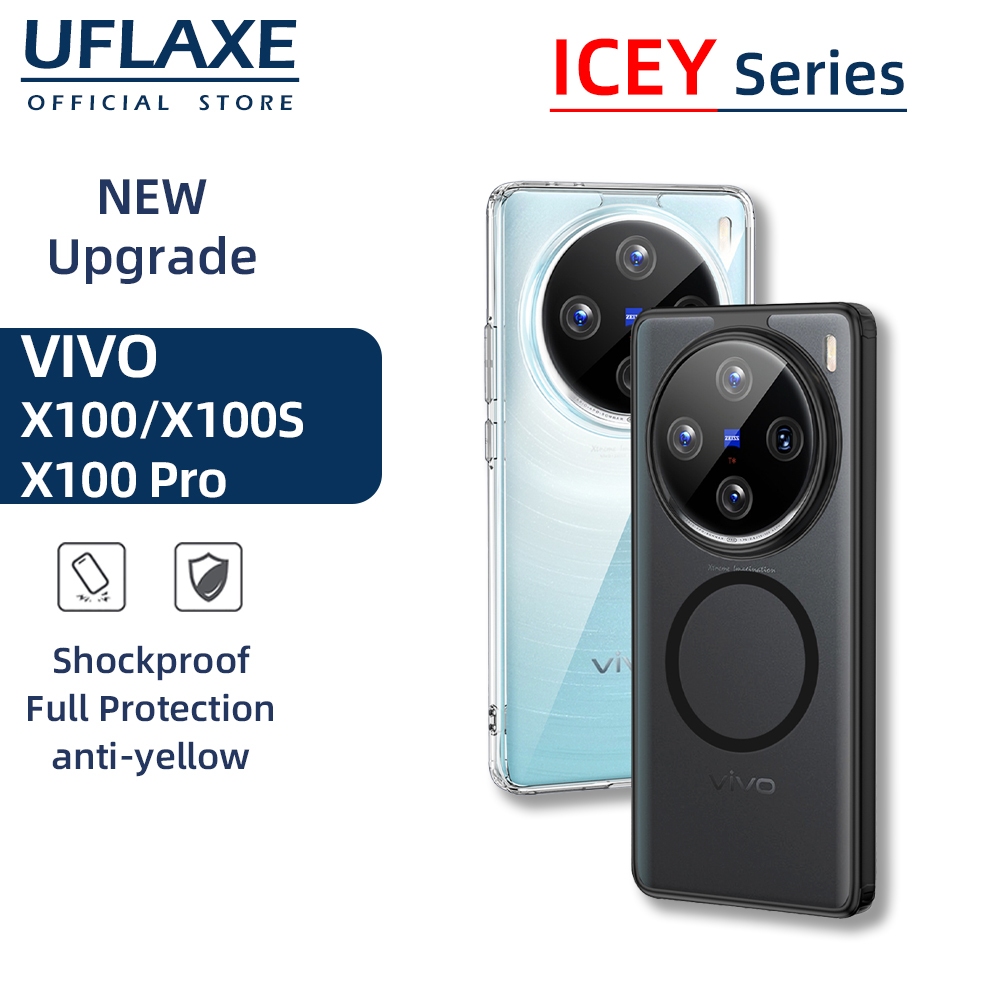 UFLAXE ICEY เคสแม่เหล็กสำหรับ Vivo X100 / X100S / Vivo X100 Pro - เคสโทรศัพท์ใสผิวด้าน เคสแข็งกันกระแทก