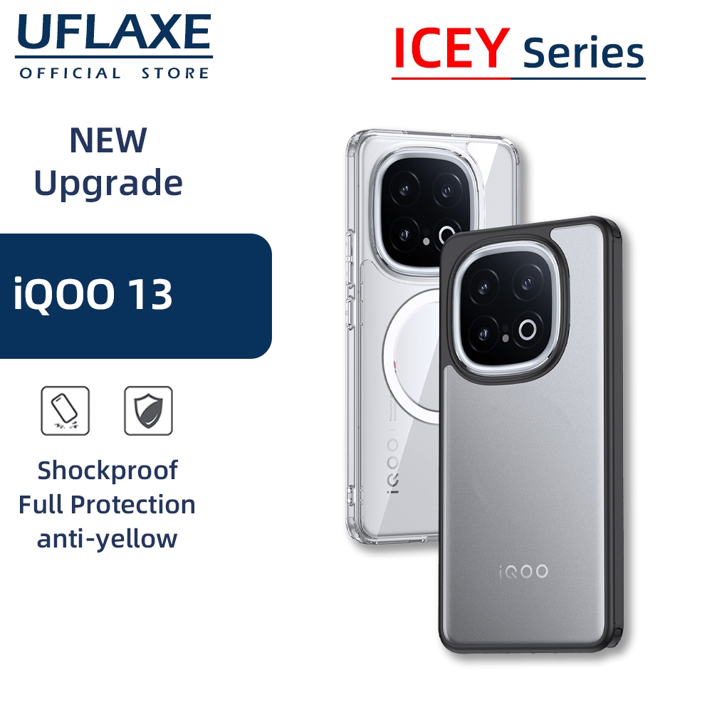 UFLAXE ICEY เคสแม่เหล็กสำหรับ iQOO 13 - เคสโทรศัพท์ใสผิวด้าน เคสแข็งกันกระแทก