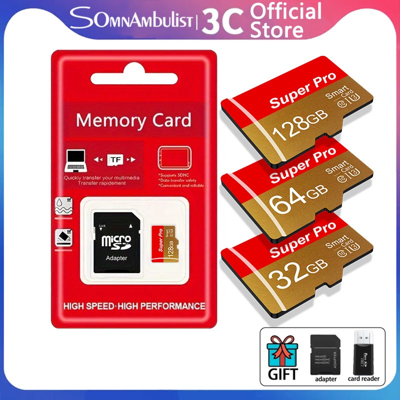 100% Original Memory Card 128GB 64GB 32GB ความเร็วสูง Classe 10 กล้อง SD การ์ด 16GB 8GB Micro TF เครื่องอ่านการ์ดหน่วยความจํา, เหมาะสําหรับโทรศัพท์มือถือคอมพิวเตอร์การตรวจสอบ-ความจุจริงปลอดภัยเก็บ