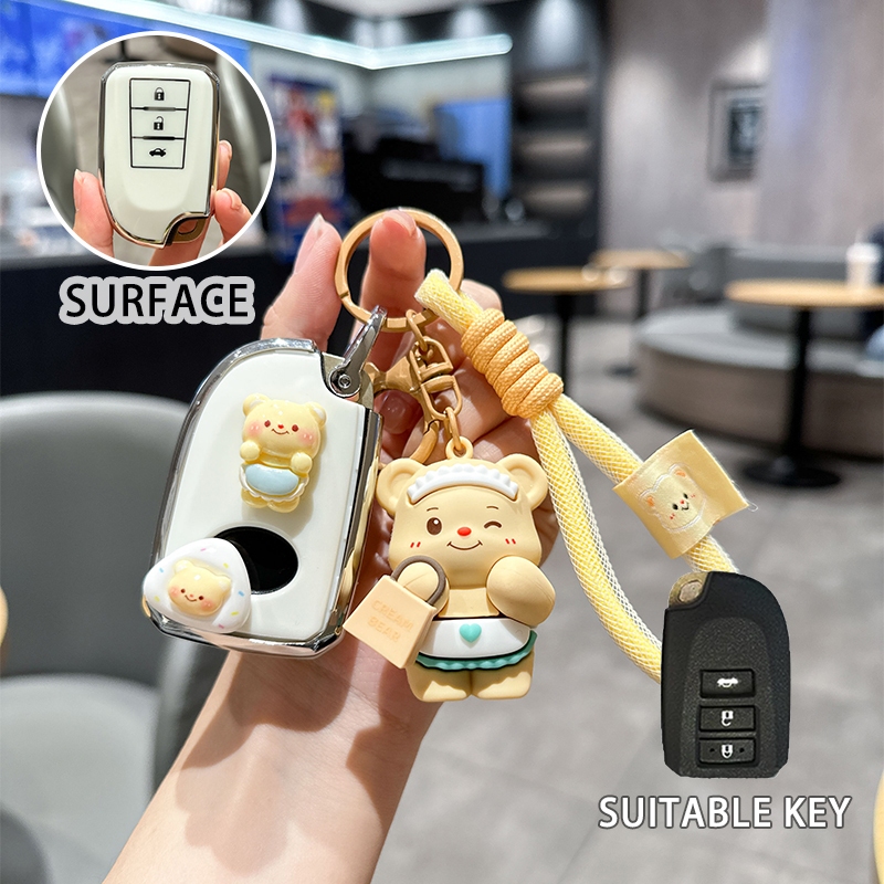 Yeekey สําหรับ Toyota Vios 2024 ฝาครอบกุญแจ Yaris/ Vios/Ativ 2019-2022 TPU รถ Key Case Holder Vios 2024 อุปกรณ์เสริม