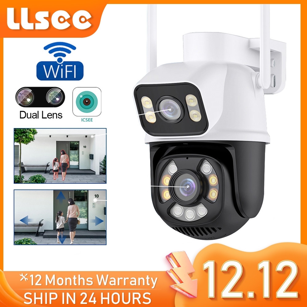 LLSEE, ICSEE, กล้องวงจรปิดไร้สายกลางแจ้ง 4K 8MP 5X Zoom IP Security Camera กันน้ำสองทางโทรปลุกมือถือติดตาม