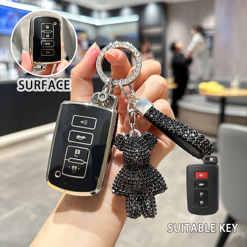 Toyota Altis 2015 2018 Camry Hybrid Key สําหรับ toyota Avalon Camry Corolla RAV4 Land Highlander Auris CHR Cruiser cross TPU รถ Remote Key กรณี Shell Fob 4 ปุ่มพวงกุญแจ