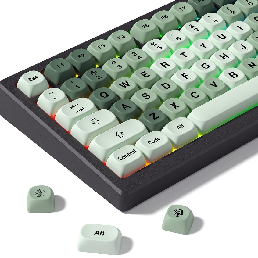 Womier 134 คีย์ MOA Gradient Matcha Dye Sublimation Keycaps สําหรับ Cherry Gateron MX Switches คีย์บอร์ดแบบกลไก