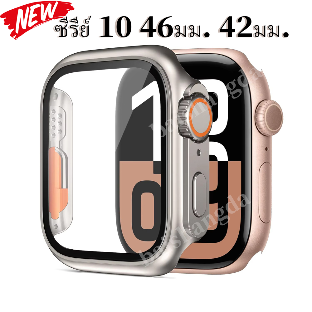 Pc Firm สําหรับ Apple Watch Case series 10 46 มม.42 มม.แก้วลักษณะอัพเกรด 49 มม.เปลี่ยนเป็น ultra 45 มม.41 มม.