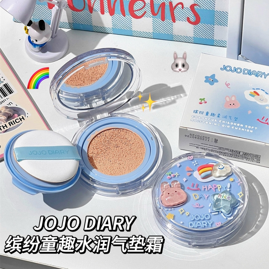Jojo DIARY Air Cushion Cream 3 สีบางและเบา Moisturizing BB ครีม Lasting Oil Control เบาะกันน้ําขนาดกะทัดรัด JJ-077