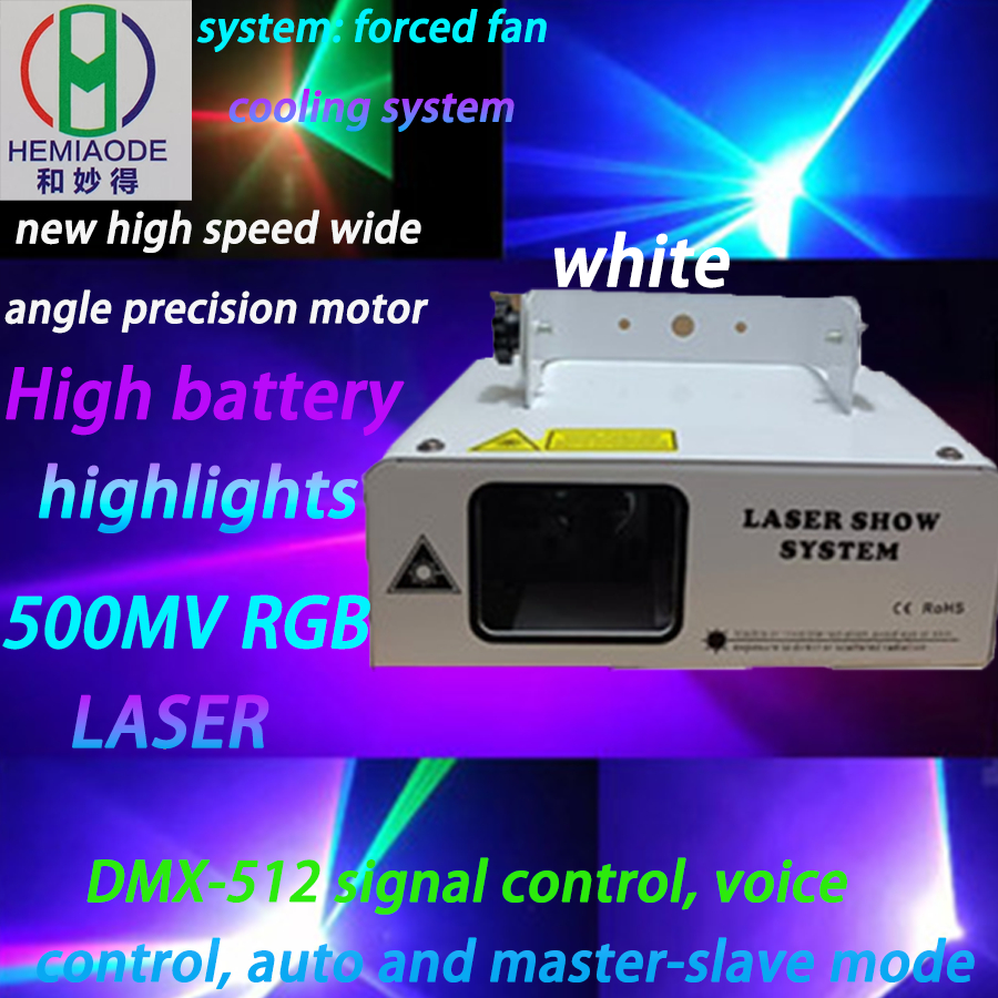 โคมไฟเลเซอร์ RGB โปรเจคเตอร์ dj 500mV เปิดใช้งานด้วยเสียง โหมดควบคุม DMX