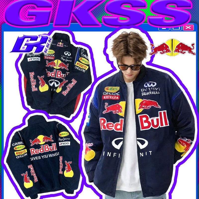 GKSSS เสื้อแจ็คเก็ต เสื้อแจ็คเก็ตฤดูใบไม้ร่วงปักลายแฟชั่นสไตล์ยุโรปและอเมริกาของผู้ชาย