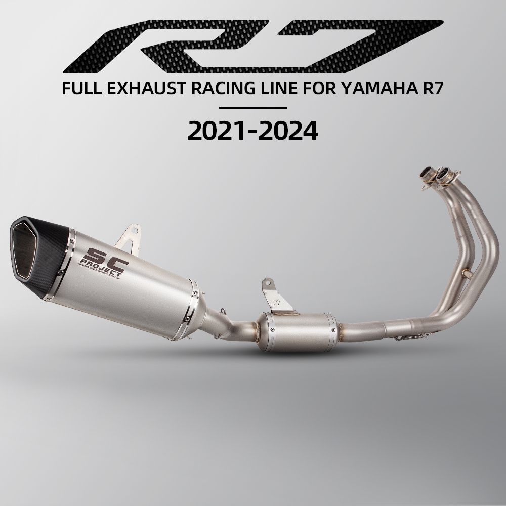 สําหรับYamaha R7 YZF-R7 2021-2024 Fullระบบท่อไอเสียรถจักรยานยนต์ปรับเปลี่ยนหนีRacing Lineสแตนเลสด้าน