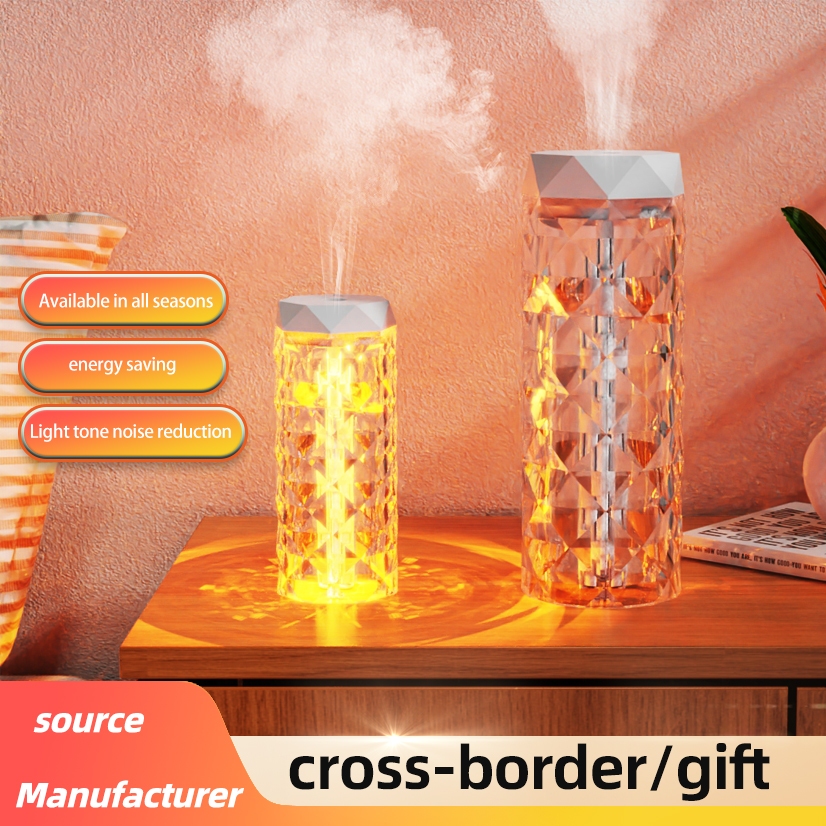คริสตัล Humidifier USB เครื่องฟอกอากาศ Oil Diffuser ห้องนอน Home-appliance Night Light Mist Maker โคมไฟ LED Aroma Anion Vape