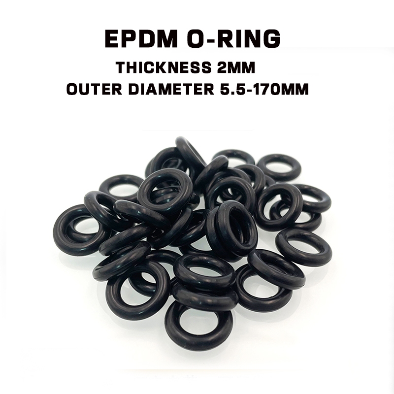Epdm EPDM โอริงแหวนปิดผนึกความหนา 2 มม. เส้นผ่านศูนย์กลางภายนอก 5-170 มม.