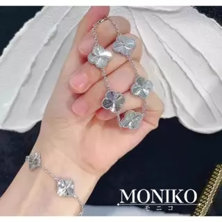 MONIKO สร้อยข้อมือโคลเวอร์สี่ใบนำโชค สร้อยข้อมือทอง สร้อยข้อมือเงิน ของขวัญ วันเกิด Gift