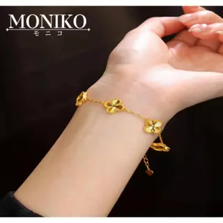 MONIKO สร้อยข้อมือโคลเวอร์สี่ใบนำโชค สร้อยข้อมือทอง สร้อยข้อมือเงิน ของขวัญ วันเกิด Gift