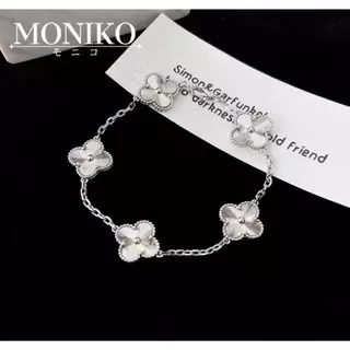 MONIKO สร้อยข้อมือโคลเวอร์สี่ใบนำโชค สร้อยข้อมือทอง สร้อยข้อมือเงิน ของขวัญ วันเกิด Gift