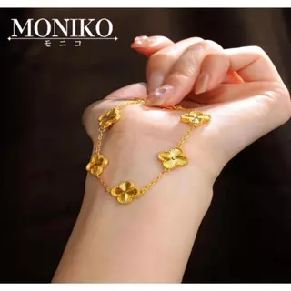 MONIKO สร้อยข้อมือโคลเวอร์สี่ใบนำโชค สร้อยข้อมือทอง สร้อยข้อมือเงิน ของขวัญ วันเกิด Gift
