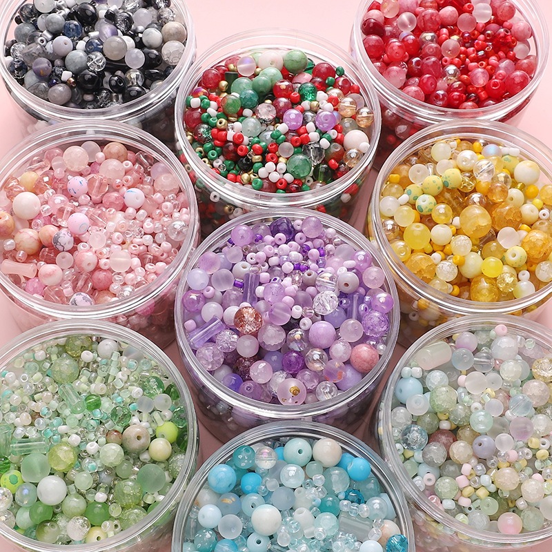 50กรัม3-12มิลลิเมตรแก้วผสมลูกปัดลูกปัดลูกปัดลูกปัดแฮนด์เมดทําเองสร้อยคอจี้วัสดุกระเป๋า