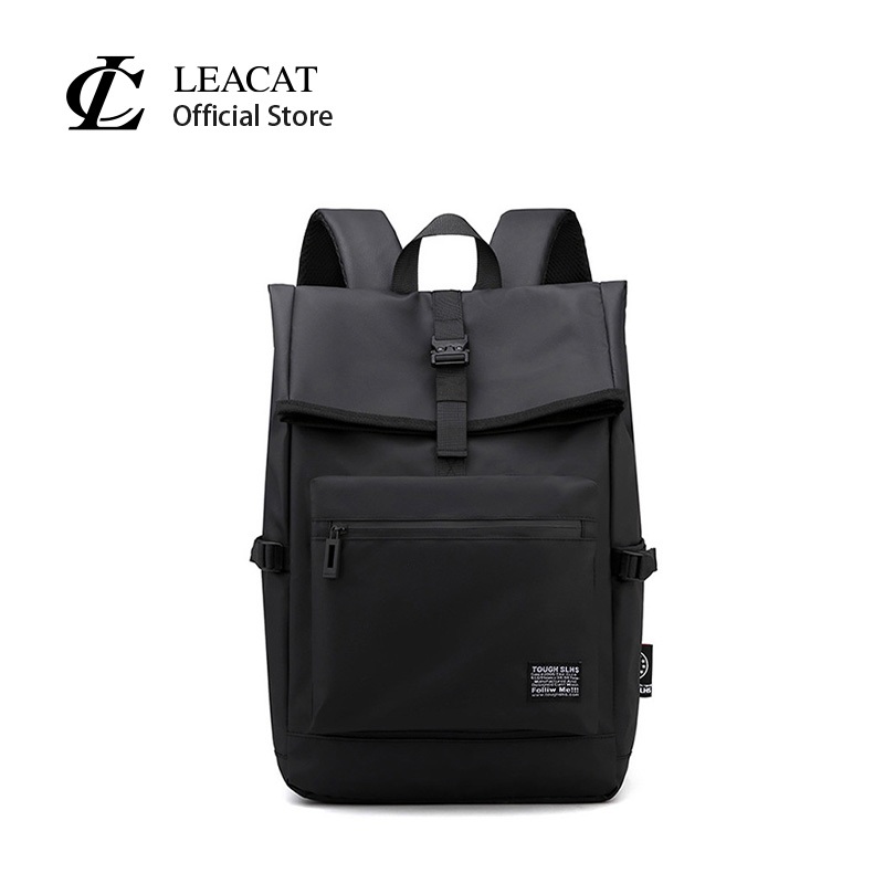 Leacat กระเป๋าเป้สะพายหลัง กระเป๋านักเรียน น้ําหนักเบา เรียบง่าย สําหรับผู้ชาย (15.6 นิ้ว)
