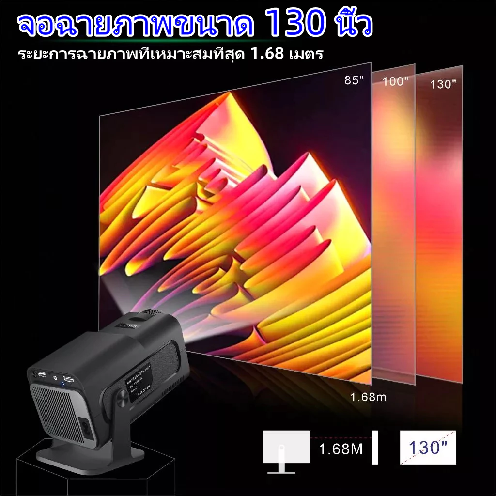 มินิโปรเจคเตอร์ 4K Android 13.0 LCD 4K โปรเจคเตอร์ 1080P Dual Band WiFi พร้อมการซิงโครไนซ์บลูทูธหน้าจอสมาร์ทโฟนบ้าน thumbnail 4