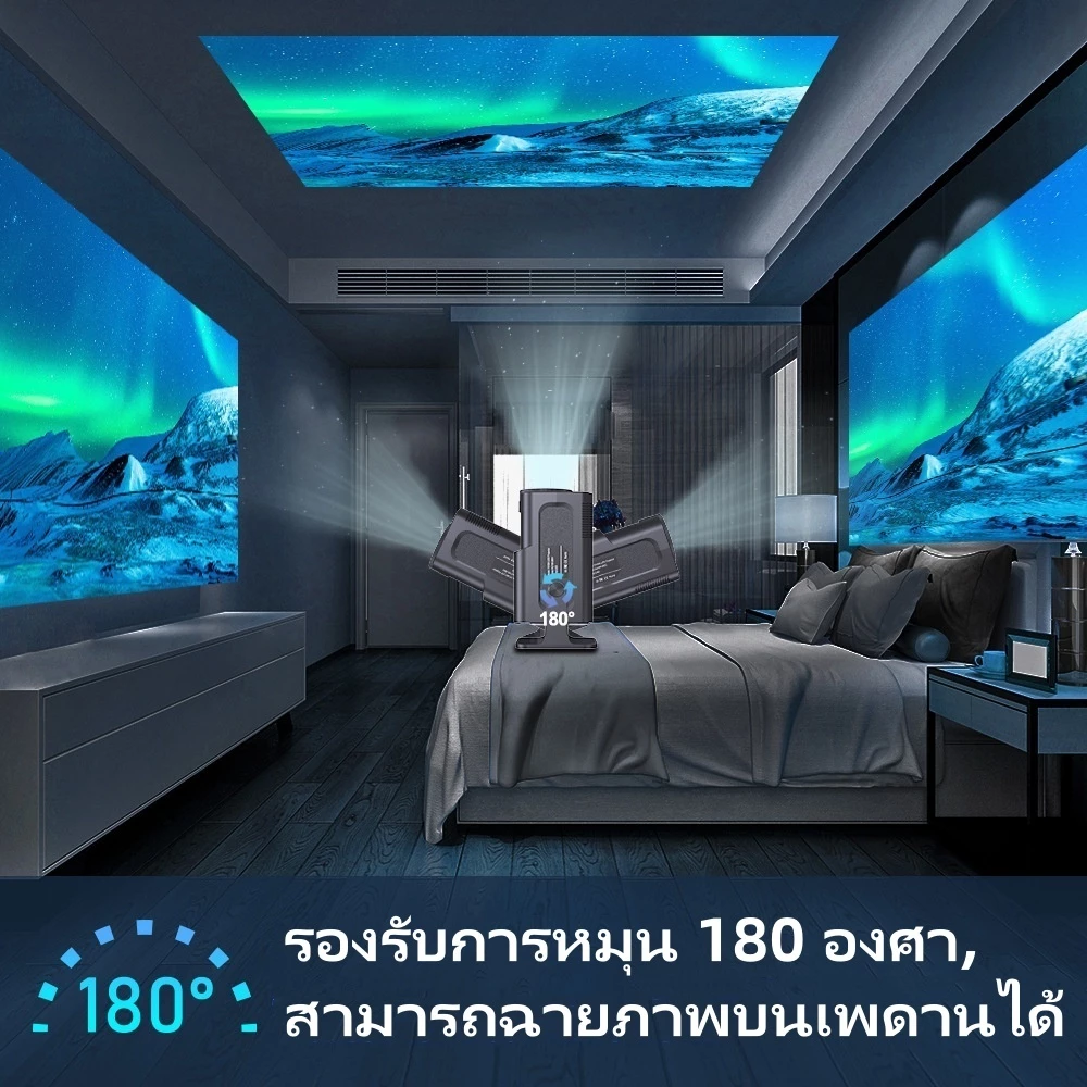 มินิโปรเจคเตอร์ 4K Android 13.0 LCD 4K โปรเจคเตอร์ 1080P Dual Band WiFi พร้อมการซิงโครไนซ์บลูทูธหน้าจอสมาร์ทโฟนบ้าน thumbnail 7