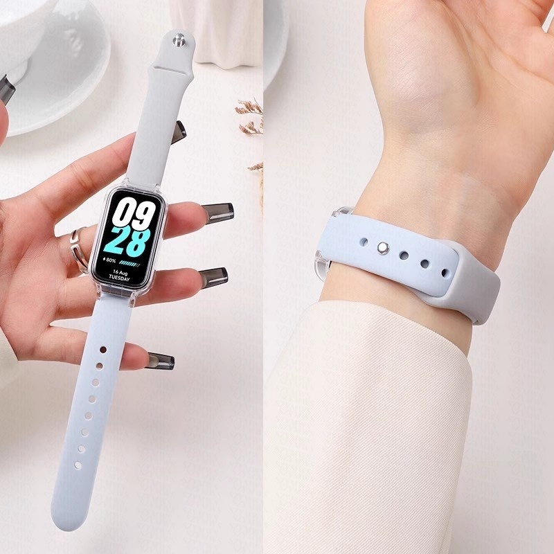 สายรัดซิลิโคน + สําหรับ Xiaomi Band 9 Active/Redmi Band 3 สร้อยข้อมือสําหรับ Xiaomi Mi Smart Band 9 Active