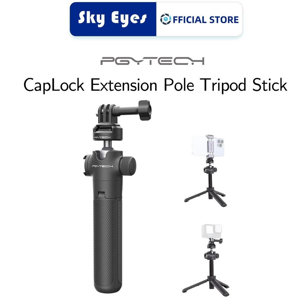 Pgytech CapLock กล้องแอคชั่นแคมเมราเสาขยายขาตั้งกล้องสําหรับ DJI OSMO Action 5Pro/4/3Gopro 13/12/11Insta360