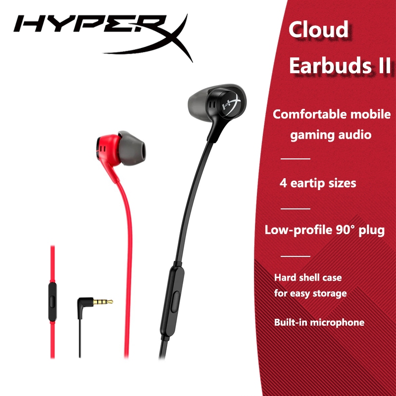 Hyperx Cloud Earbuds II 2 หูฟังสําหรับเล่นเกมพร้อมไมโครโฟน Immersive แบบมีสายหูฟังชนิดใส่ในหูสําหรับ