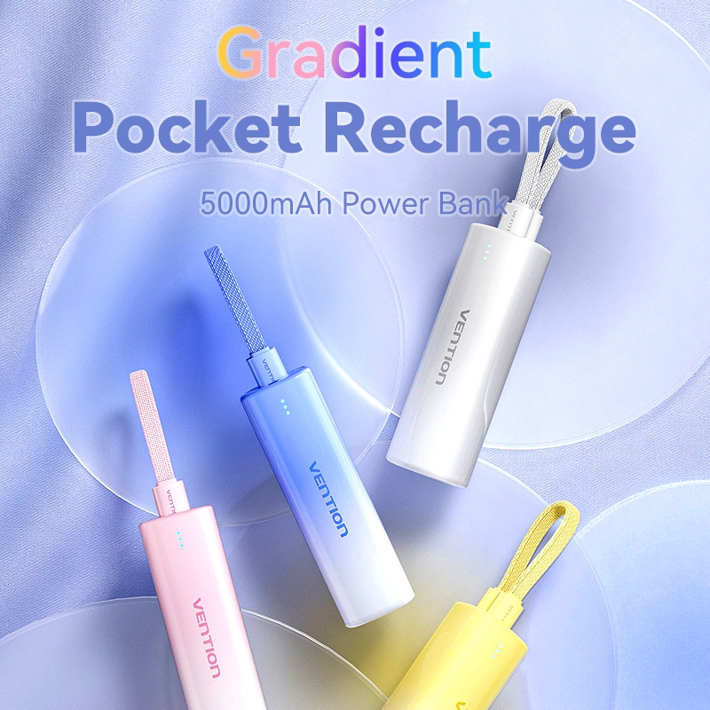 [สต็อก][โค้ดคุ้ม]Vention 5000mAh พาวเวอร์แบงค์ PD 20W ชาร์จเร็ว เข้ากันได้กับ ไอโฟน11 13 16 , Samsung, OPPO