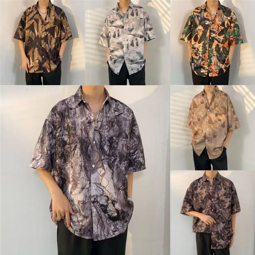 เเสื้อสงกรานต์ เชิ้ตลายใหม่ล่าสุด M-3XL 100 แบบ รุ่น R27