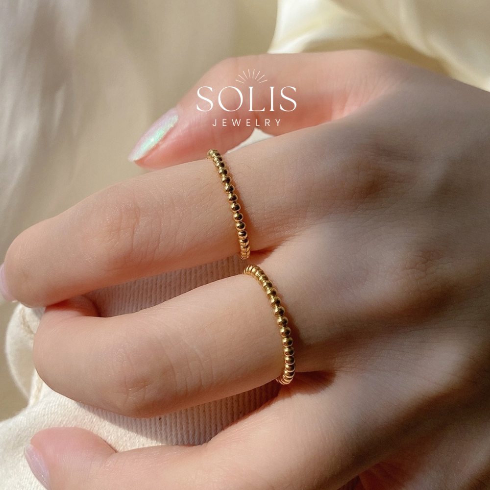 แหวนลูกปัดสไตล์มินิมอล กันน้ำสำหรับทั้งผู้หญิงและผู้ชาย