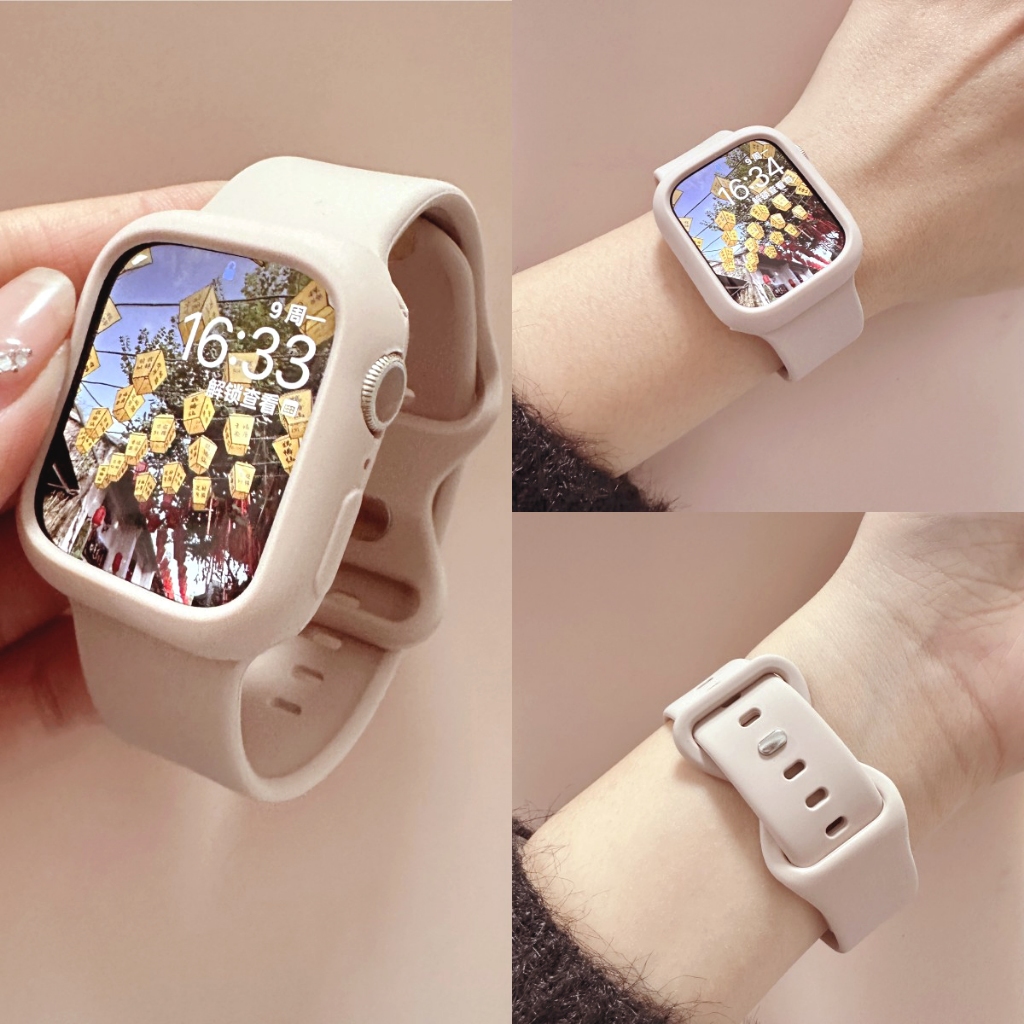 สายรัดซิลิโคนอ่อนนุ่ม + เคสสําหรับสมาร์ทวอทช์ซีรีส์ 11 10 9 8 7 6 5 4 3 SE Ultra/Ultra 2 i-Watch 46 มม.42 มม.49 มม.45 มม.44 มม.41 มม.40 มม.38 มม.สายนาฬิกาอัจฉริยะ + ฝาครอบ