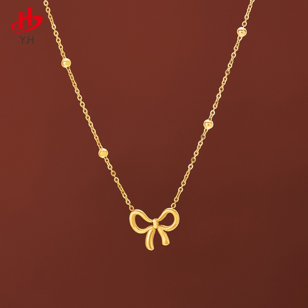 ⭐Y.H⭐ ขายร้อน สร้อยคอผีเสื้อ สีทอง 18 K สร้อยคอสแตนเลส