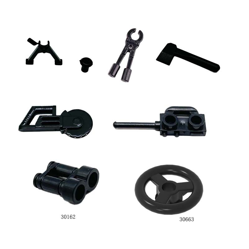 ทหารทหารแหนบโทรศัพท์กล้องโทรทรรศน์พวงมาลัยอาคารบล็อกเมืองมอคฟาร์มเครื่องมือคนงานอุปกรณ์เสริมอิฐ48729